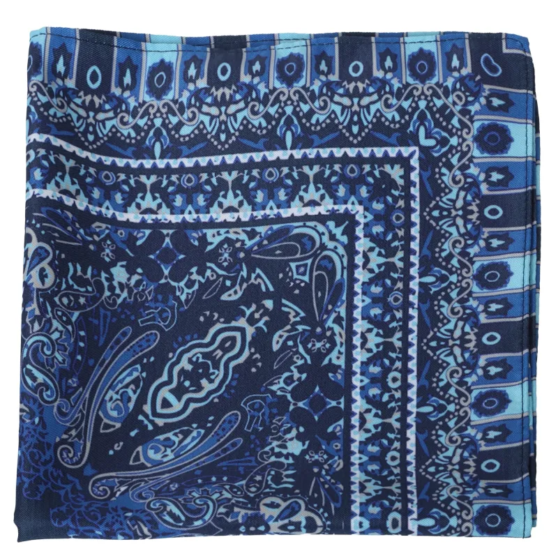 Blue with Royal Silk Pocket Square made by Haspel