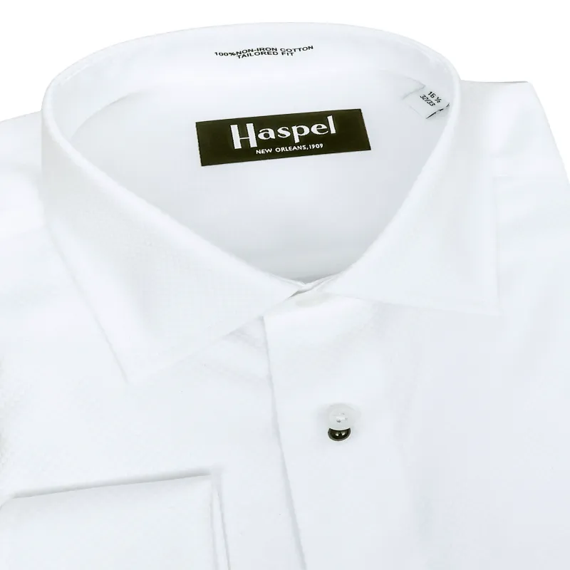 Broadway Textured Tuxedo Shirt - Tailored Fit made by Haspel