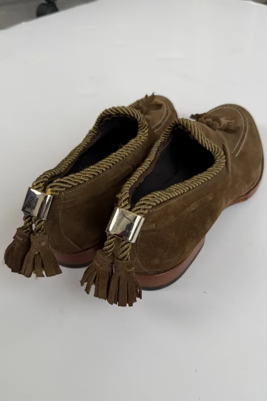 [9.5] Lasso Loafers - Green Suede sold by Kody Phillips