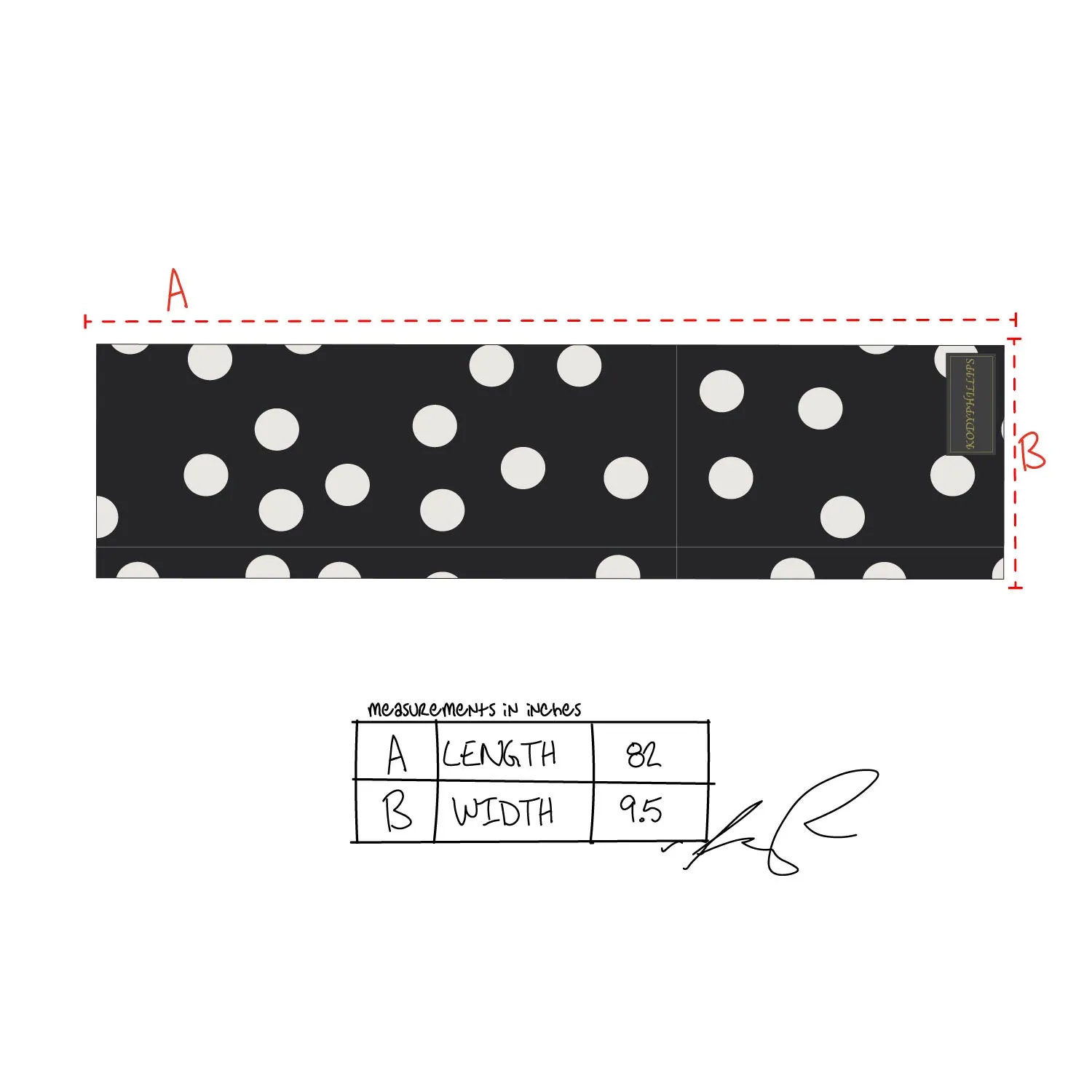 Polka Dot Scarf - Black & Ivory sold by Kody Phillips product image thumbnail 3