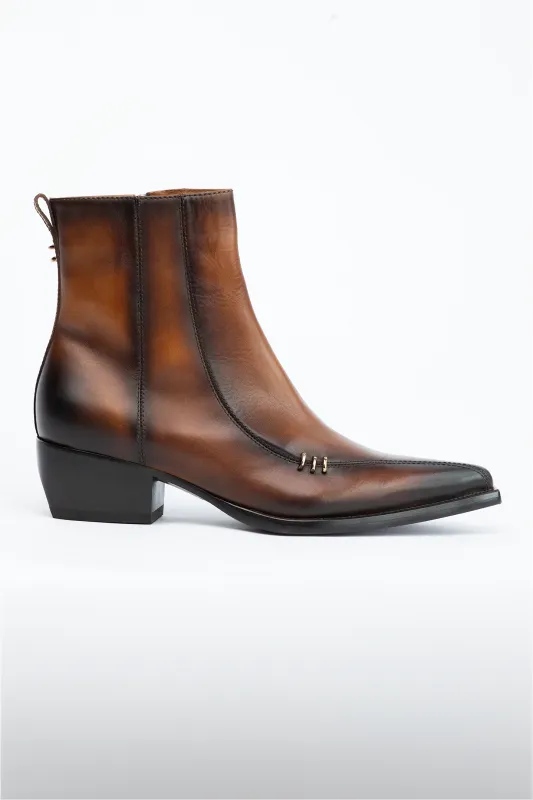 POINTED LEATHER BOOT - BROWN made by Kody Phillips