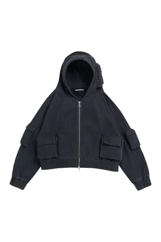 Zip Up Cargo Hoodie- NAVY made by Kody Phillips