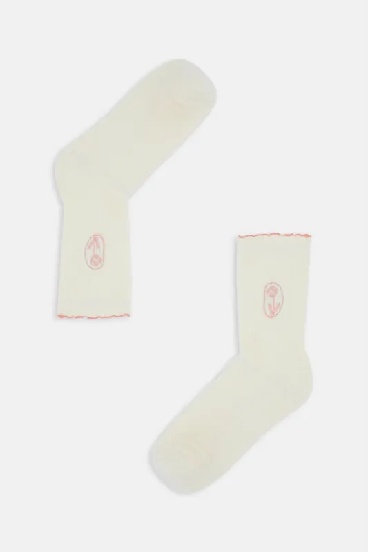 Emb Daisy Sock sold by Princess Highway