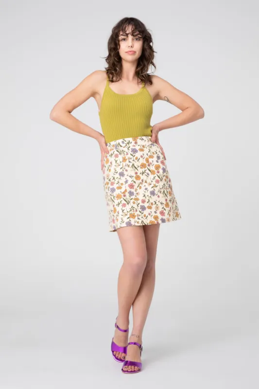 Heather Ditsy Drill Mini Skirt sold by Princess Highway