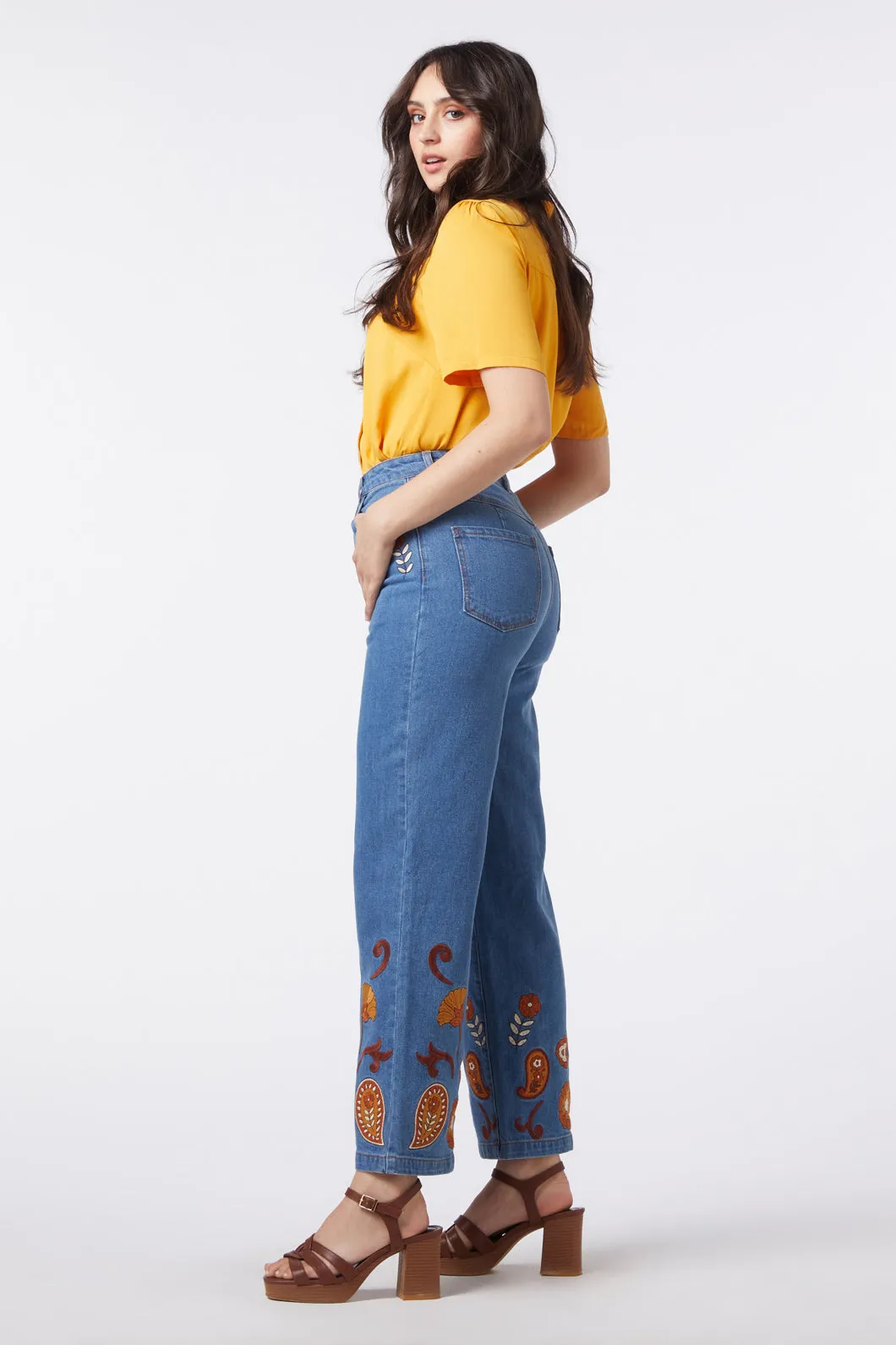Sunset Paisley Embroidered Jean sold by Princess Highway product image thumbnail 3