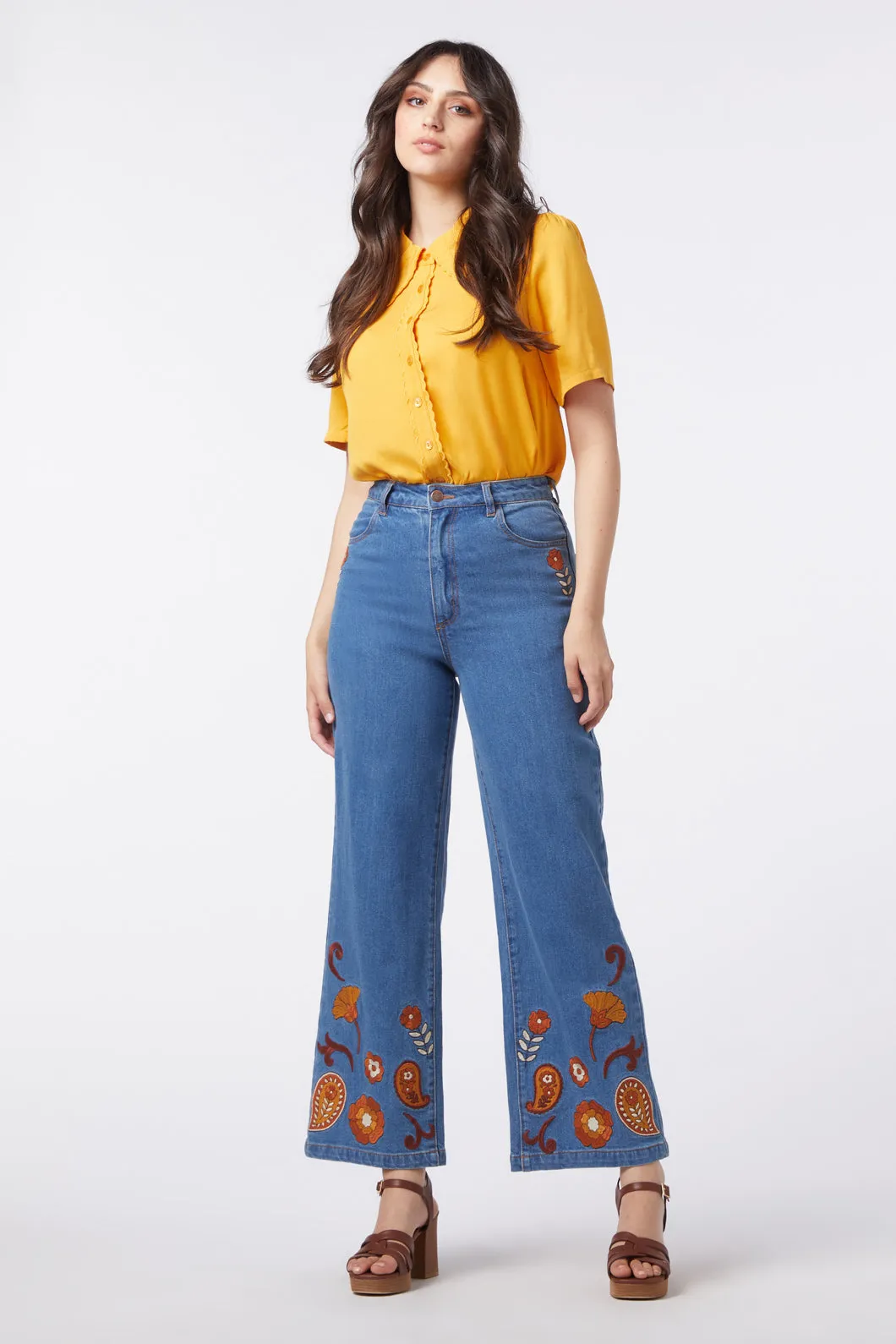 Sunset Paisley Embroidered Jean sold by Princess Highway