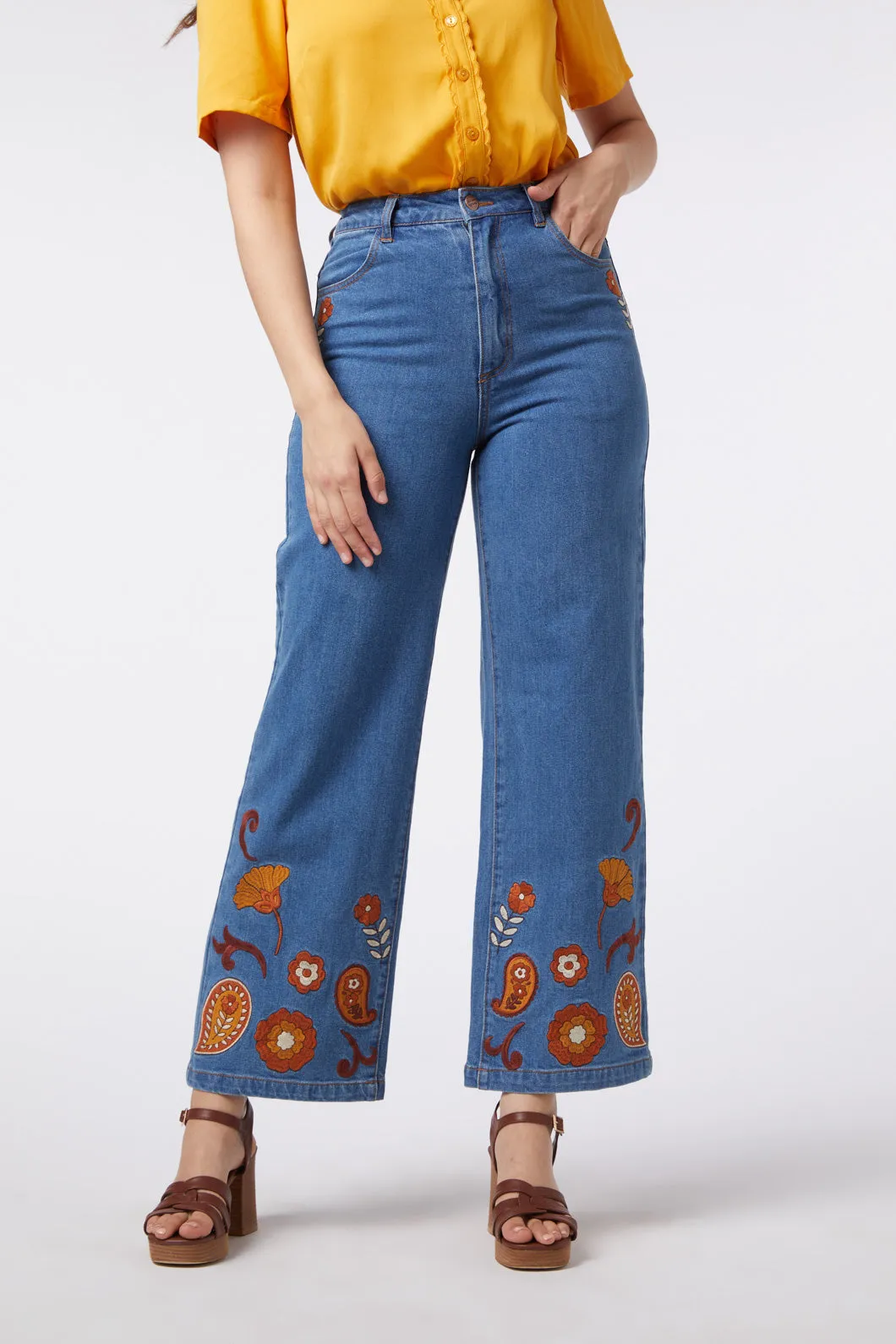 Sunset Paisley Embroidered Jean sold by Princess Highway product image thumbnail 2