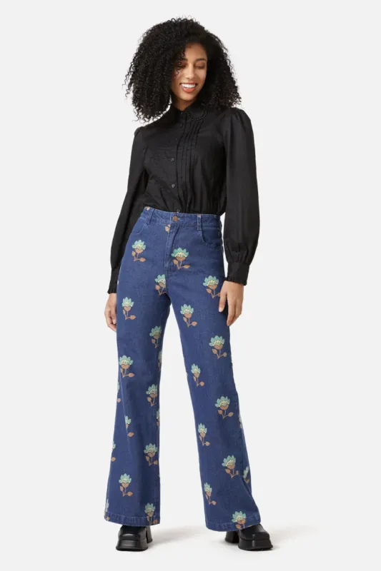 Retro Flora Flare Jean sold by Princess Highway