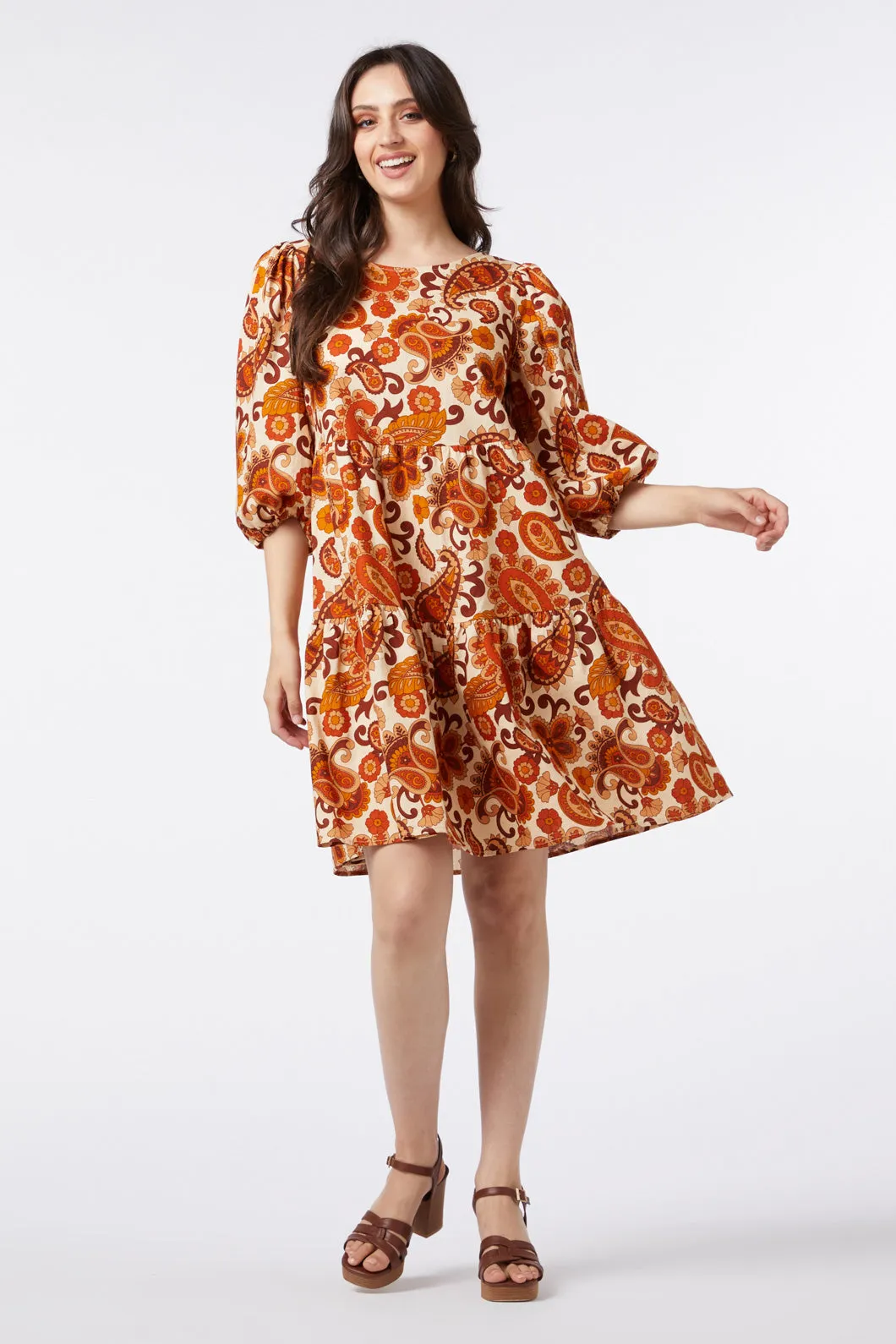 Sunset Paisley Smock Dress sold by Princess Highway product image thumbnail 4