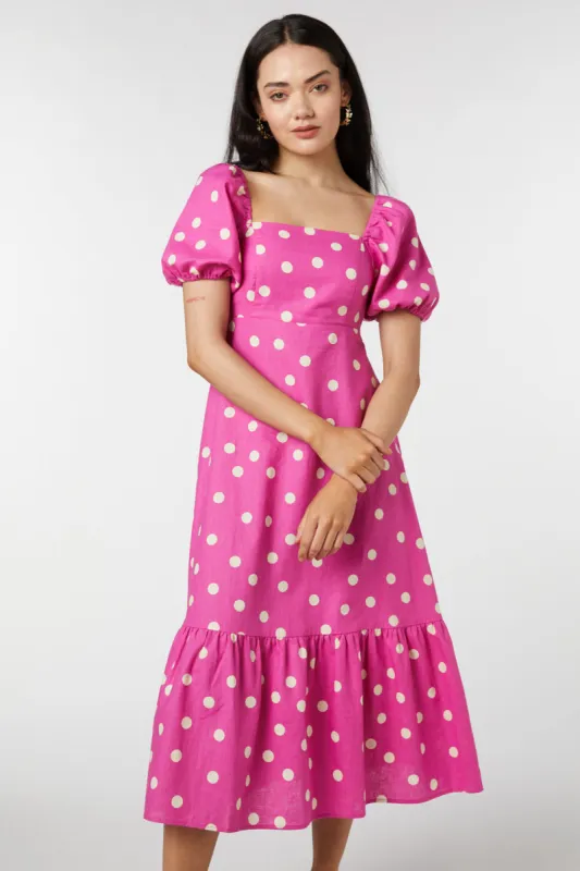 Lucy Polka Dot Midi Dress sold by Princess Highway