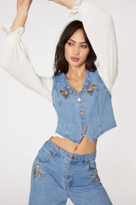 Penny Native Jean Vest made by Princess Highway