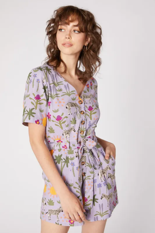 Sunshine Zebra Playsuit sold by Princess Highway