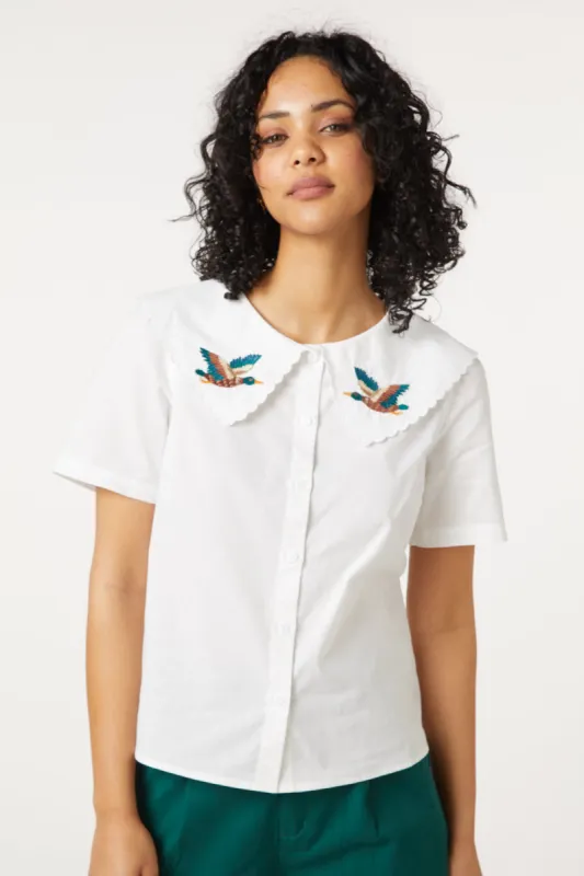 Flying Ducks Emb Blouse made by Princess Highway