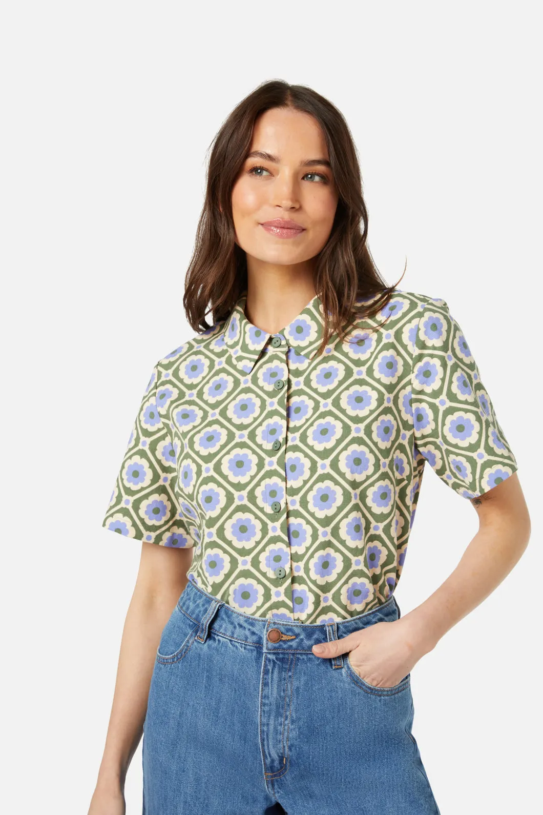 Flower Tile Shirt sold by Princess Highway product image thumbnail 2