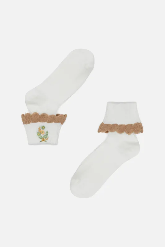 Cute Frill & Flower Sock sold by Princess Highway