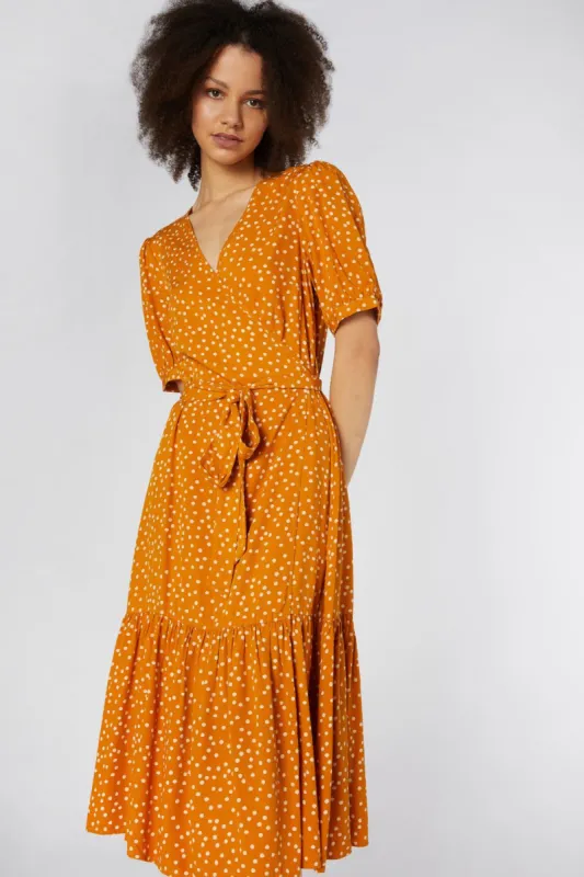 Olivia Spot Wrap Dress sold by Princess Highway