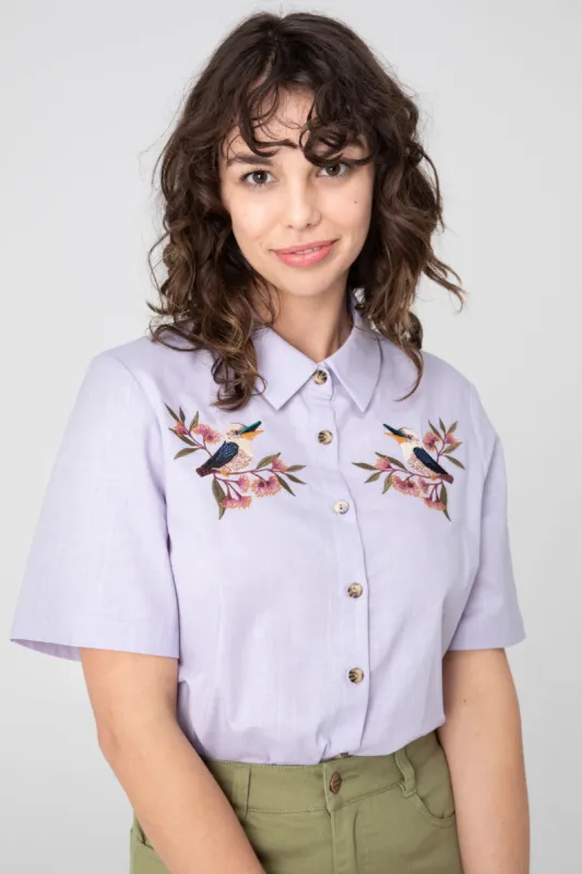 Kookaburra Emb Blouse sold by Princess Highway