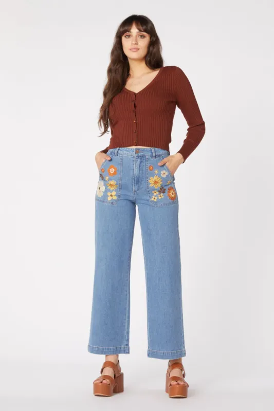 Twiggy Emb Jean sold by Princess Highway
