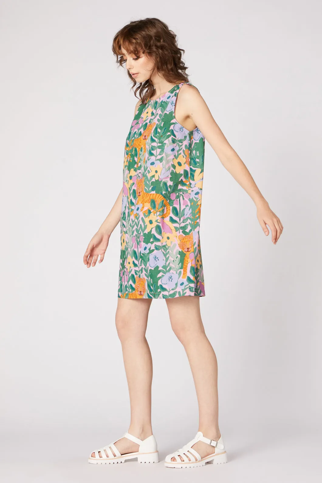 Tiger In The Jungle Sleeveless Shift Dress sold by Princess Highway product image thumbnail 4