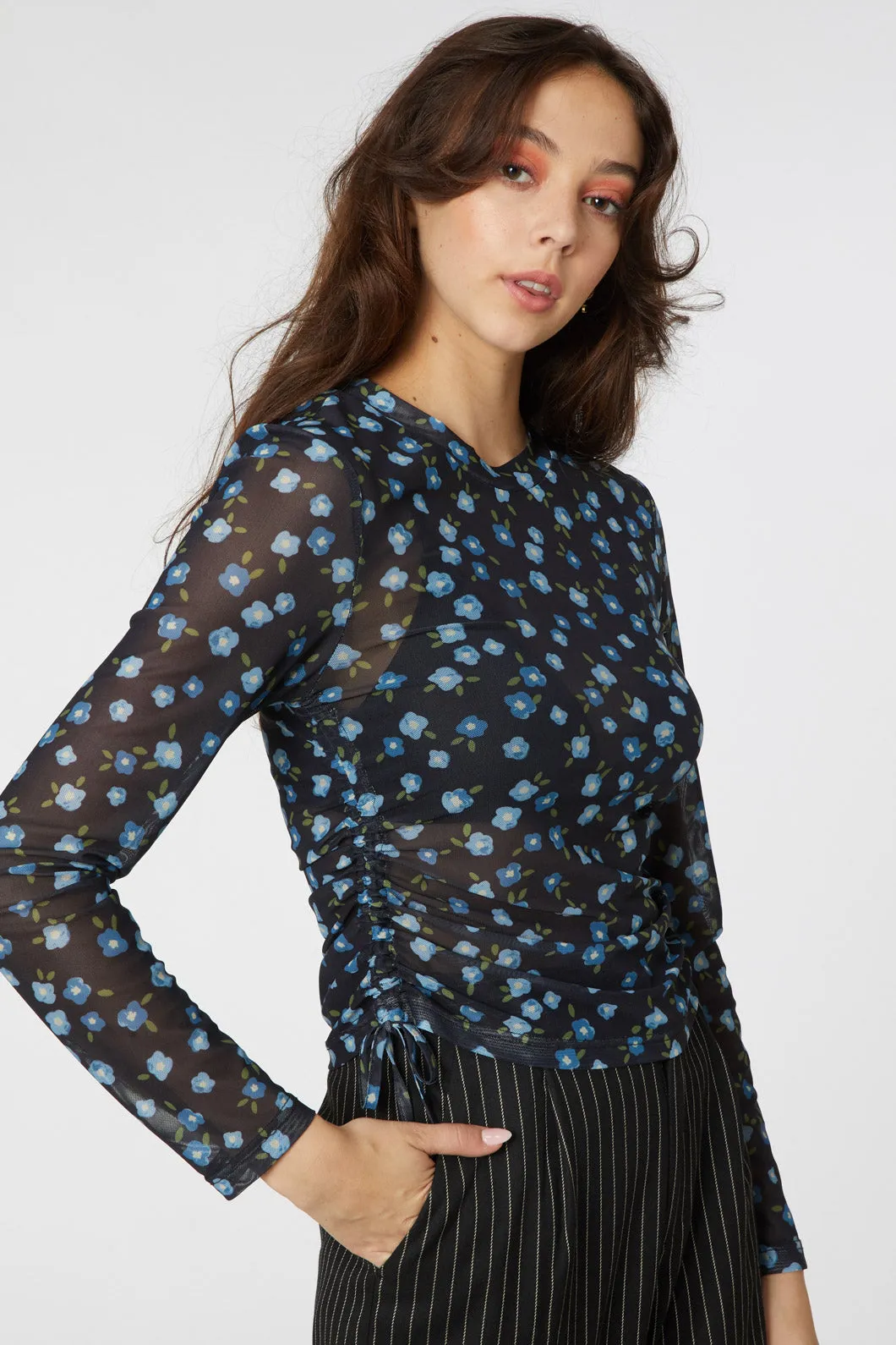 Danielle Ditsy Mesh Top sold by Princess Highway