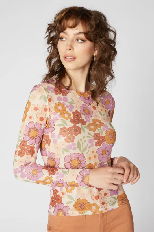 Romantic Floral Mesh Top sold by Princess Highway