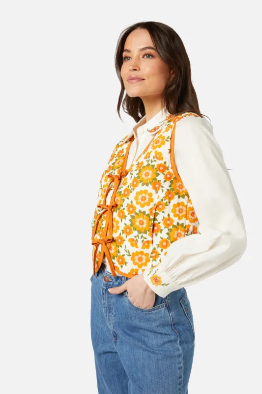 Folk Floral Quilted Vest sold by Princess Highway