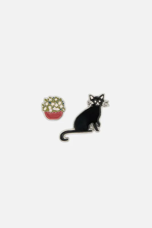 Cat Plant Pin Set made by Princess Highway
