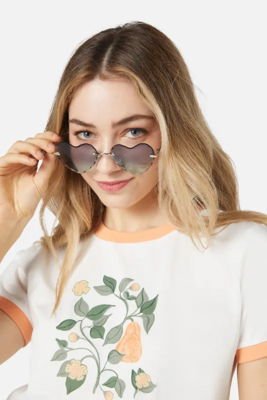 Green Fade Heart Sunglasses sold by Princess Highway