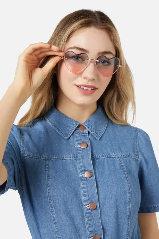 Warm Grey Heart Sunglasses sold by Princess Highway