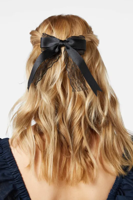 Satin & Lace Bow Clip sold by Princess Highway