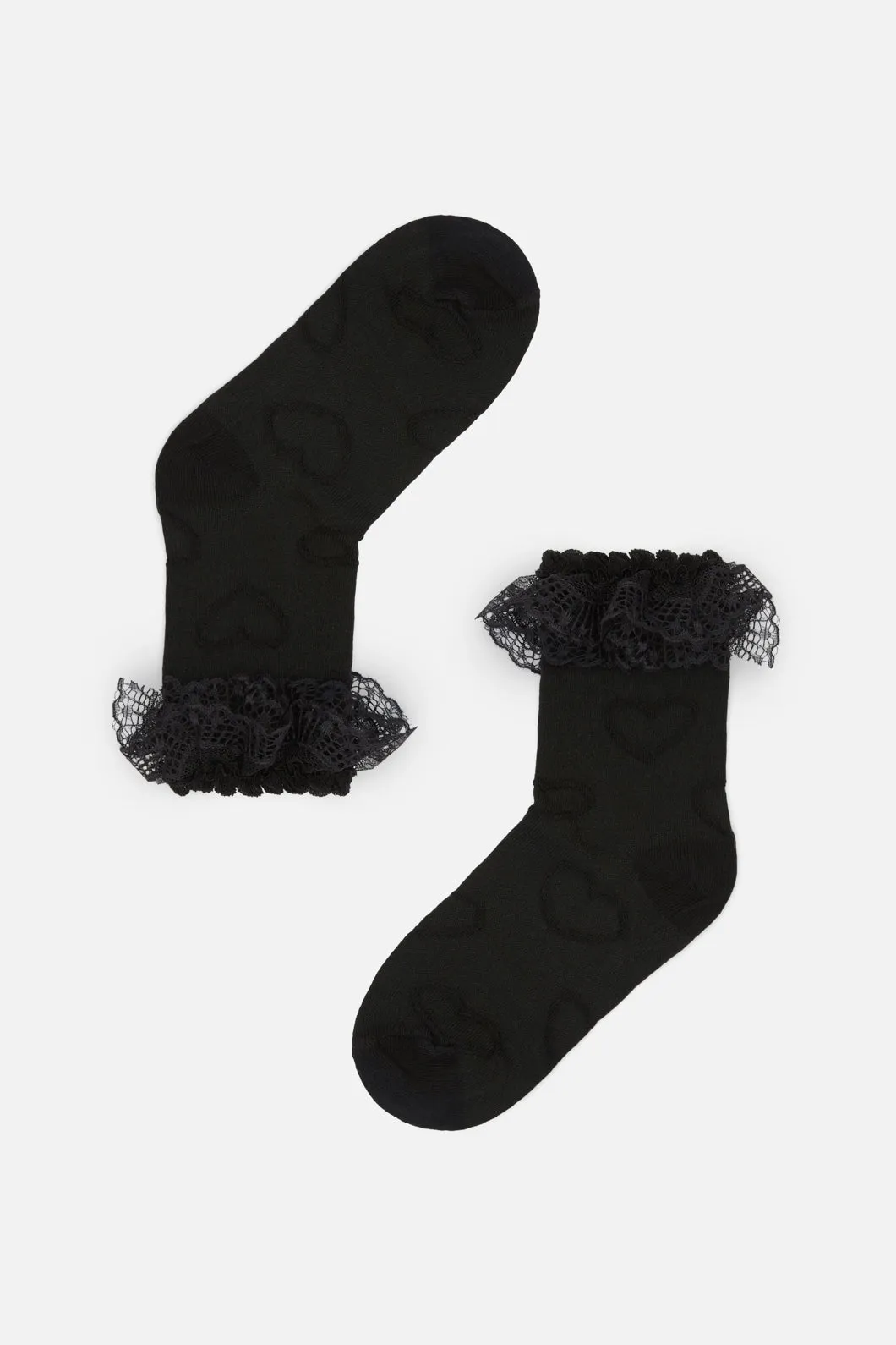 Heart Lace Trim Socks sold by Princess Highway
