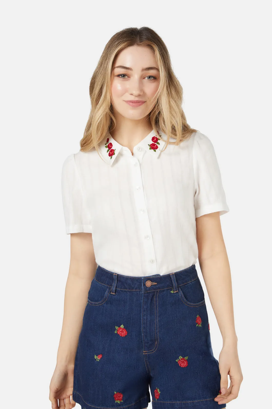 Red Roses Blouse sold by Princess Highway