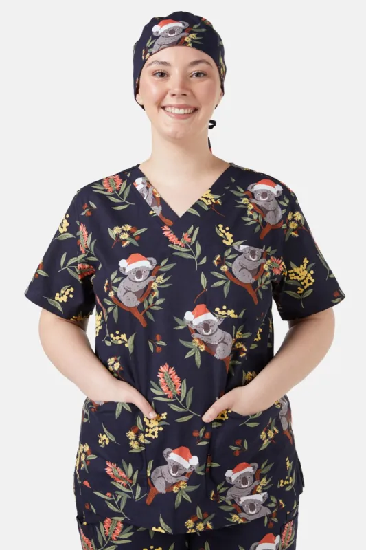 Koala Christmas Scrub Hat sold by Princess Highway