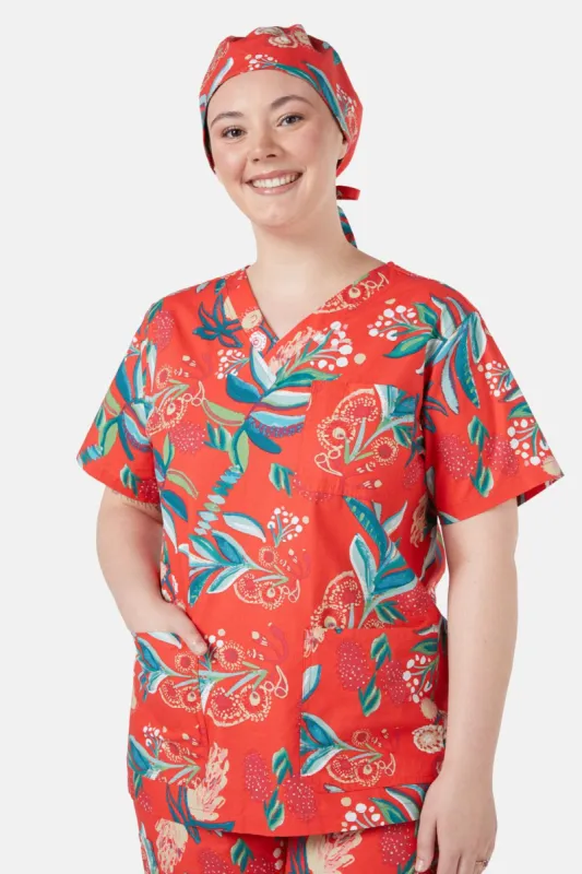 Christmas Floral Scrub Hat sold by Princess Highway