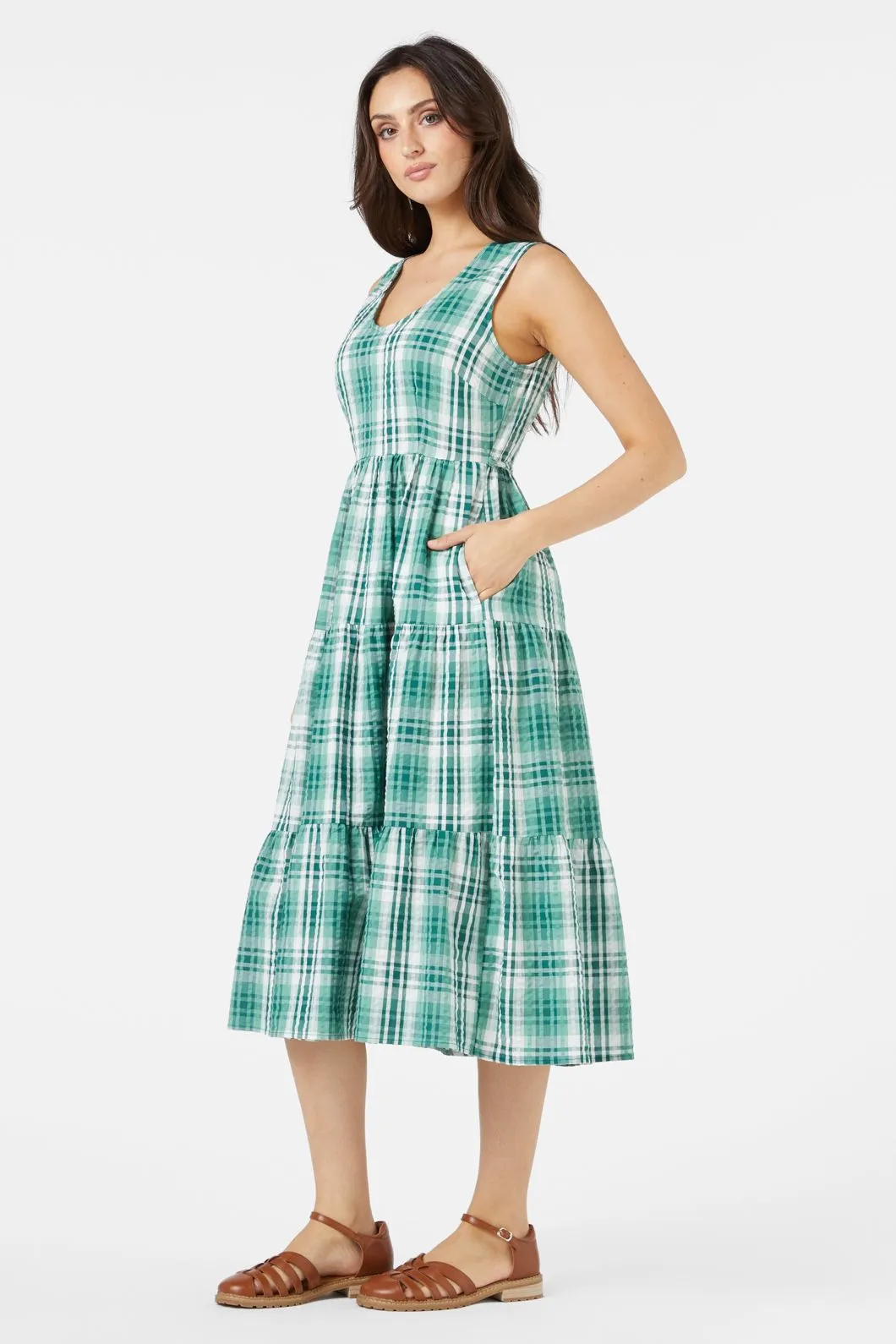 Andie Check Midi Dress sold by Princess Highway product image thumbnail 4