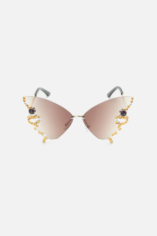 Choc Butterfly Sparkle Sunglasses sold by Princess Highway