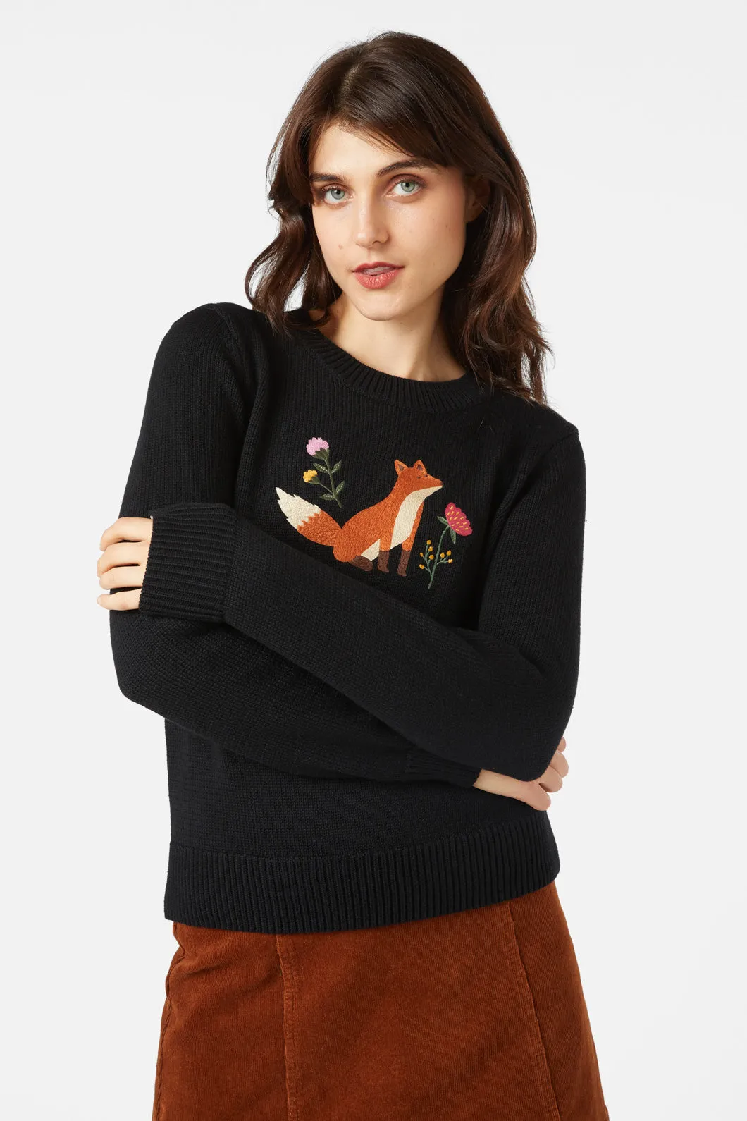 Fox Embroidered Sweater sold by Princess Highway