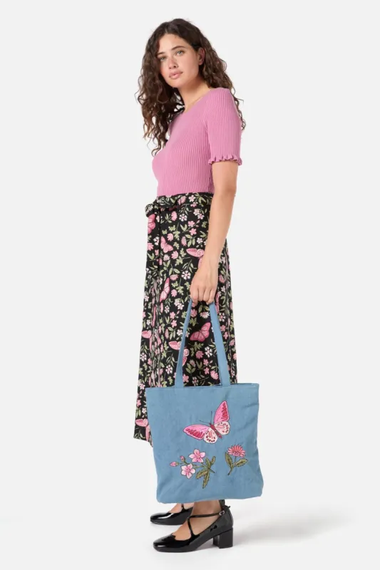 Butterfly Denim Tote sold by Princess Highway