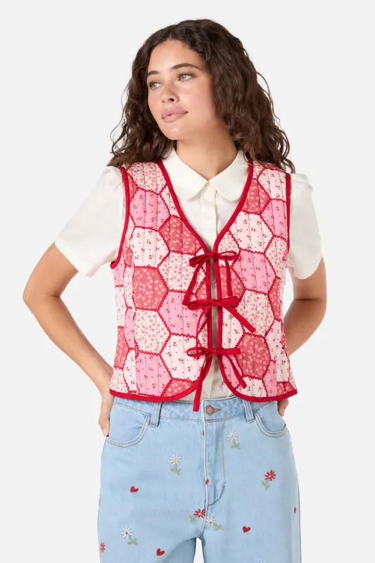 Patchwork Quilted Tie Vest sold by Princess Highway