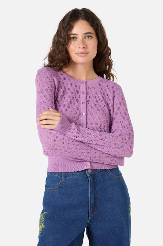 Mara Pointelle Cardigan sold by Princess Highway