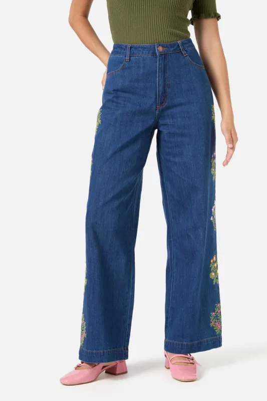 Lattice Embroidered Jean sold by Princess Highway