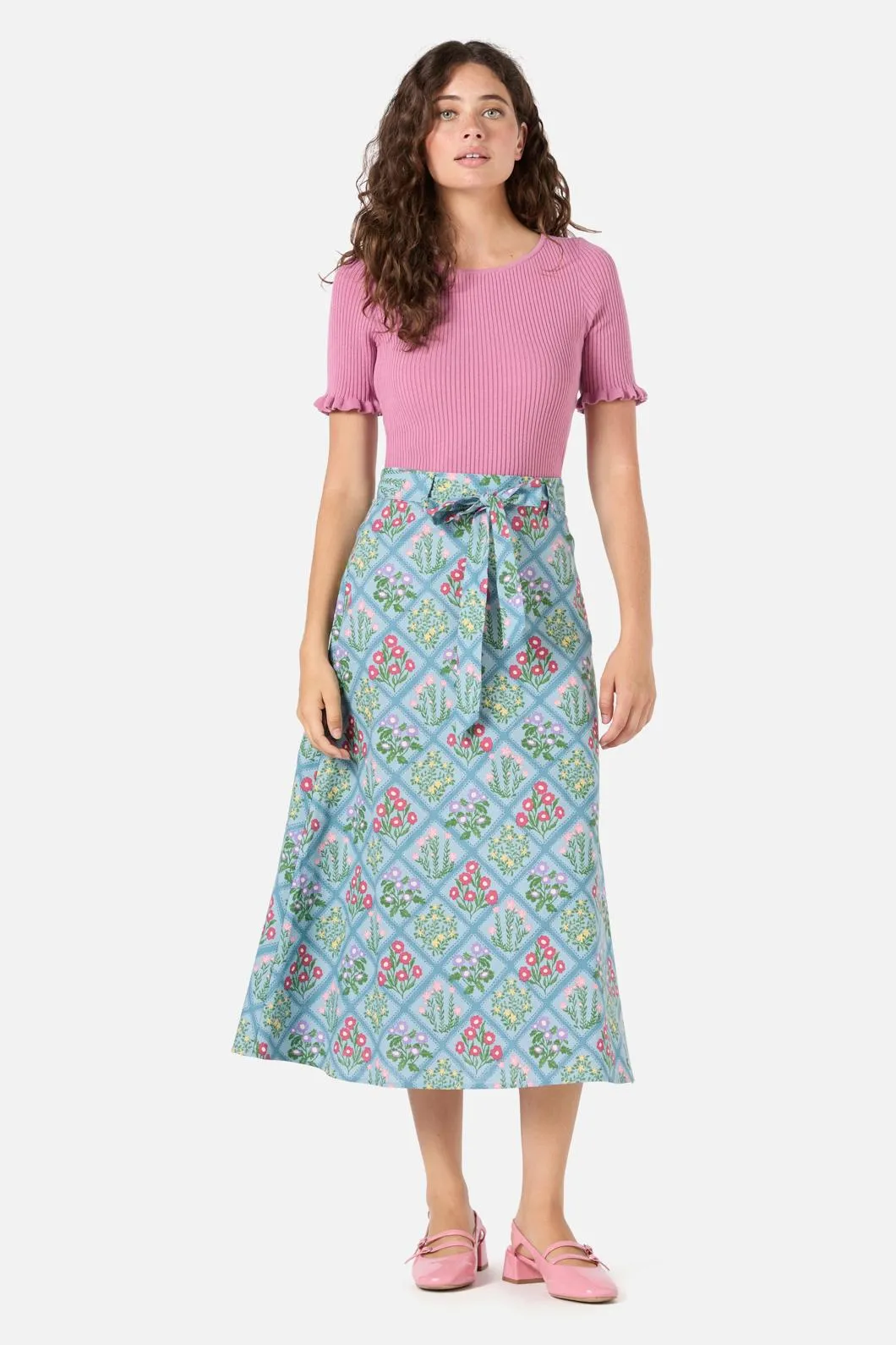 Lattice Floral Midi Skirt sold by Princess Highway product image thumbnail 2
