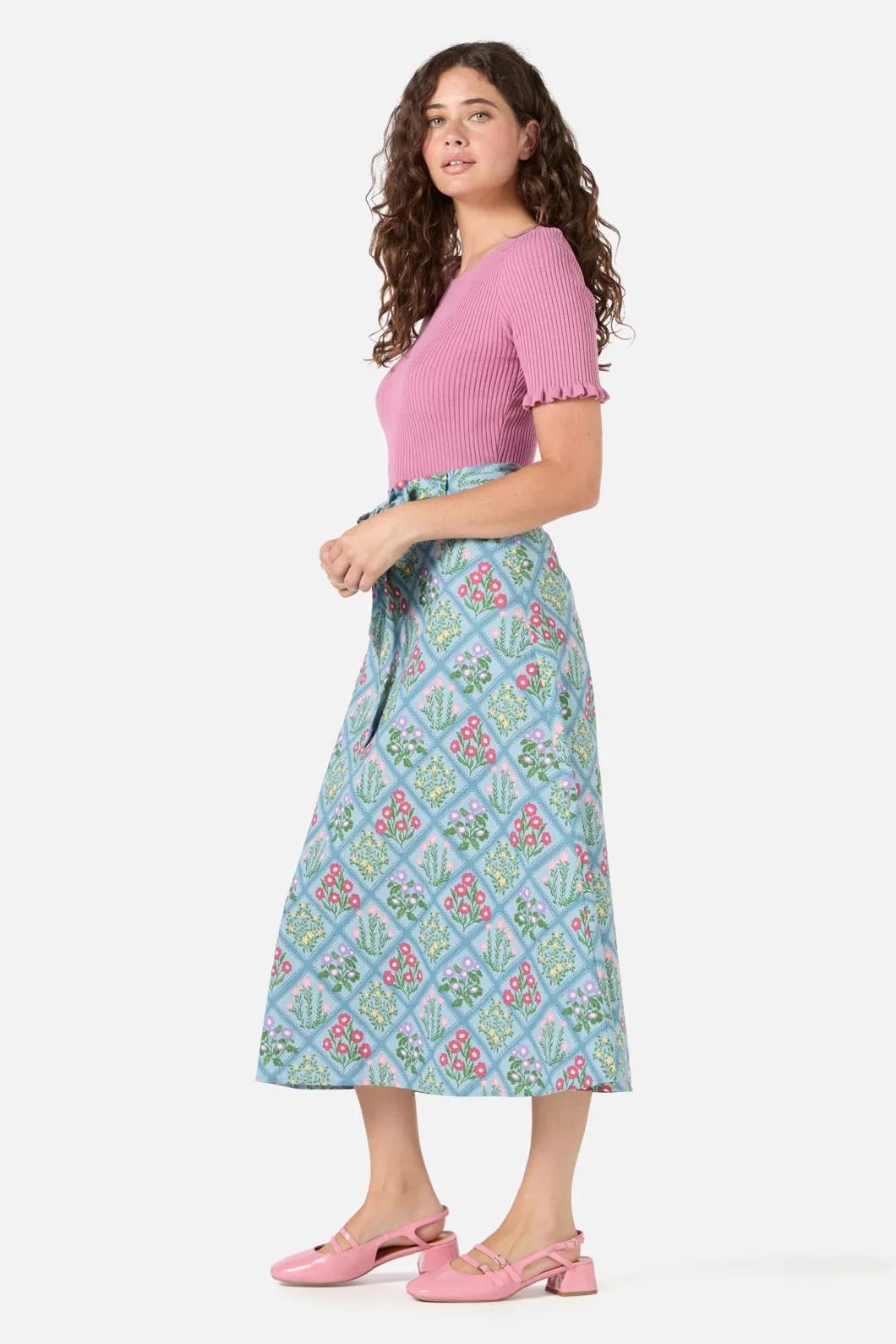 Lattice Floral Midi Skirt sold by Princess Highway product image thumbnail 3