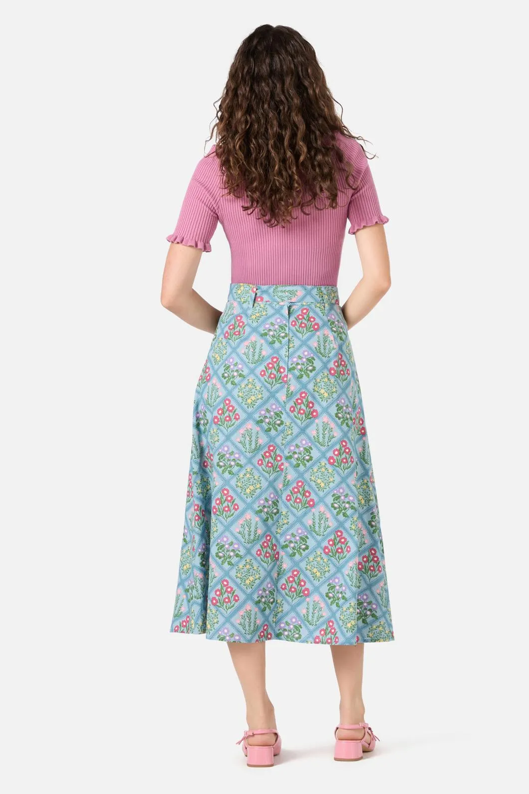 Lattice Floral Midi Skirt sold by Princess Highway product image thumbnail 4