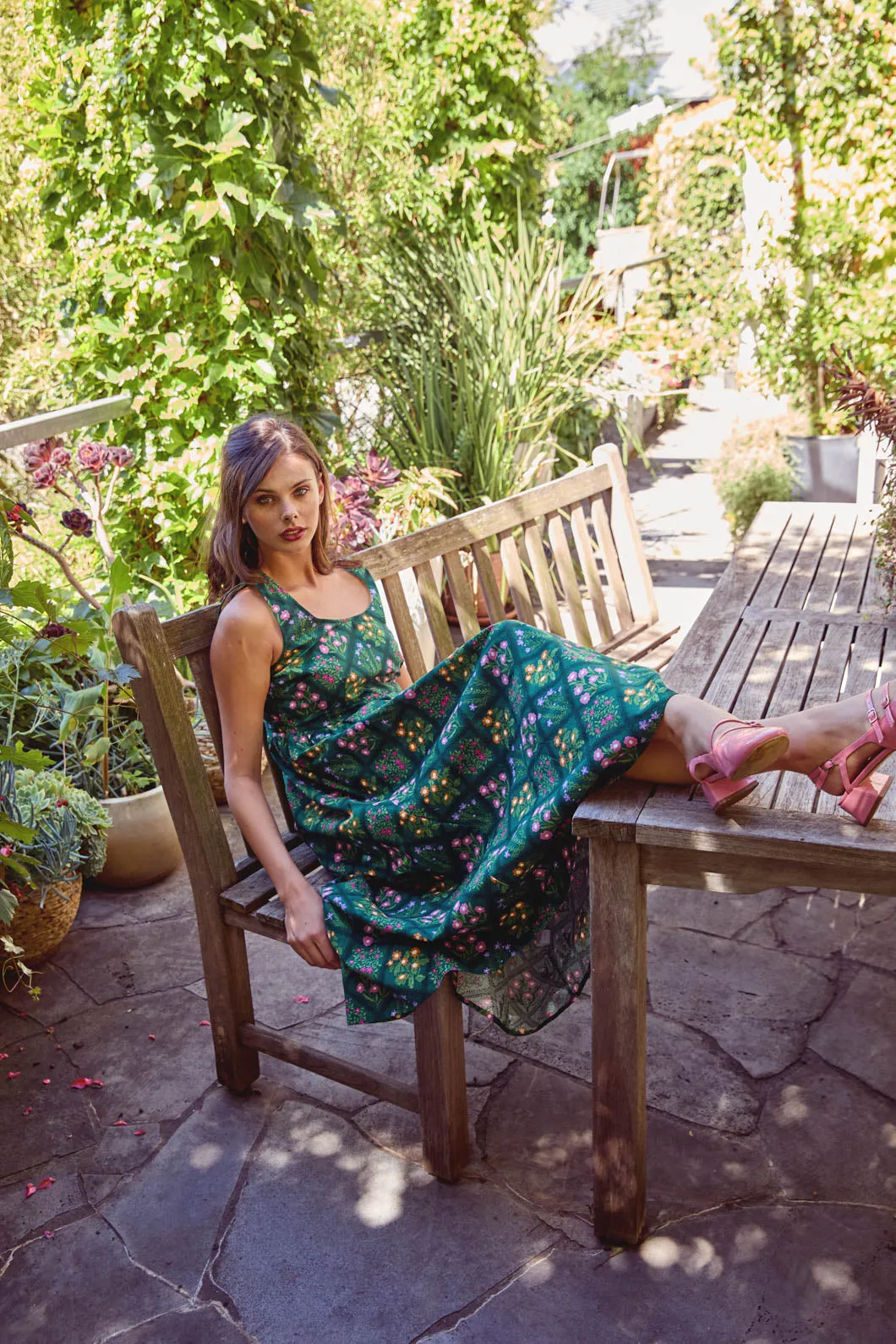 Lattice Floral Midi Dress sold by Princess Highway