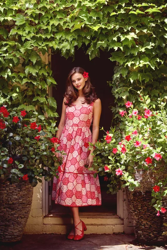 Patchwork Tiered Midi Dress sold by Princess Highway