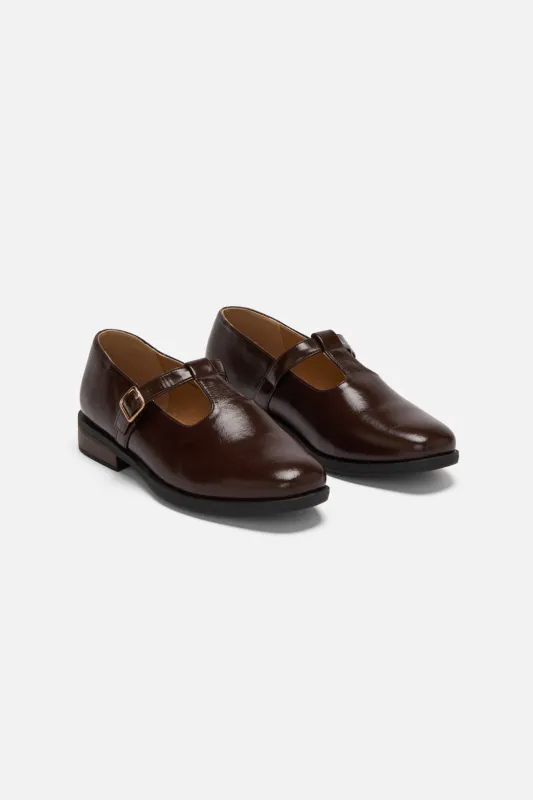 Chocolate T Bar Shoe sold by Princess Highway