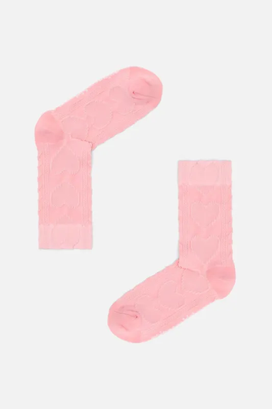 Pink Hearts Socks sold by Princess Highway