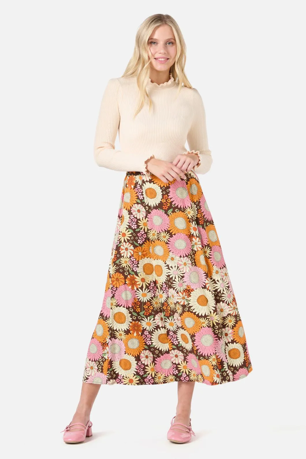 Viva Floral Midi Skirt sold by Princess Highway