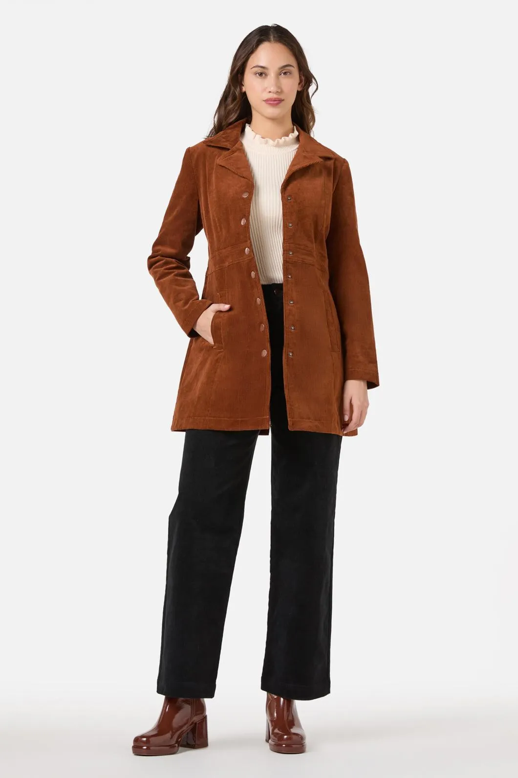 Hazel Cord A-Line Long Jacket sold by Princess Highway product image thumbnail 4